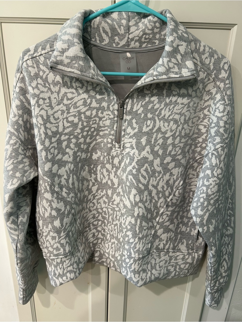 Calia Women's Gray and White Half-Zip Pullover